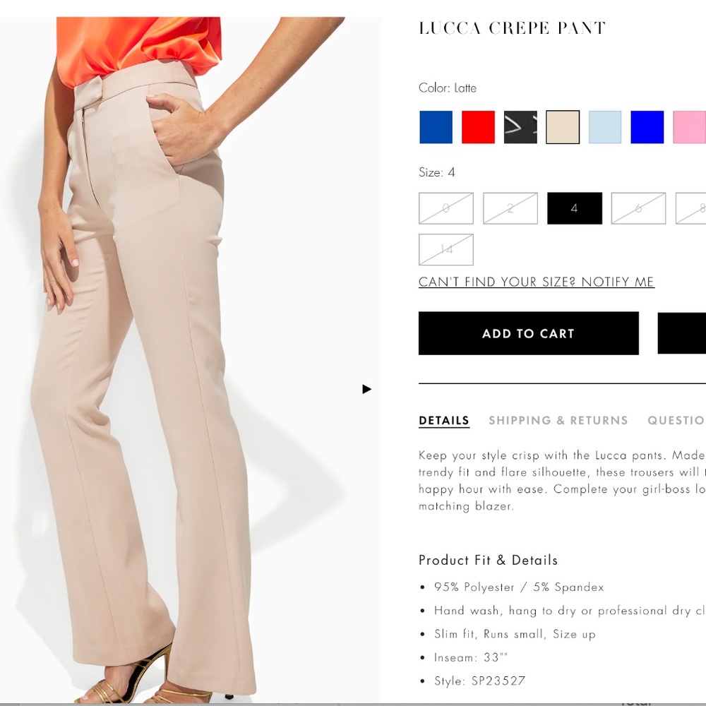 New without Tags.  Generation Love. Lucca Crepe Pant. Size 4